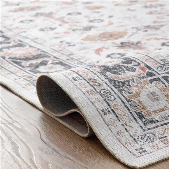 Area Rug 2x3 Entryway Rug Taupe Vintage Traditional Area Rug - Picture 3 of 7